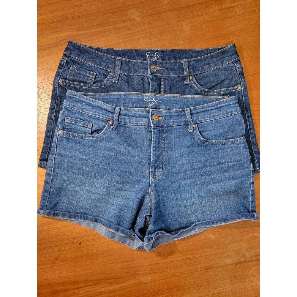 Jessica Simpson Women Denim Shorts 10/30 Dark/Light Wash Stretch Low Rise Summer